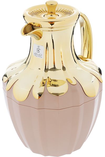 Alsaif Gallery Shaden Thermos, Light Brown And Golden, 1 Liter