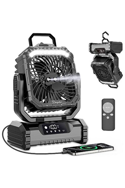 OUTACT Φορητός επαναφορτιζόμενος ανεμιστήρας, μπαταρία 20000 mAh, ψεκασμός νερού