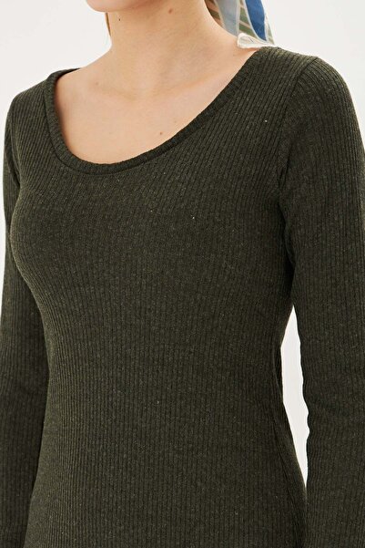 armonika Women's Khaki Long Camisole Dress ARM-24K001028