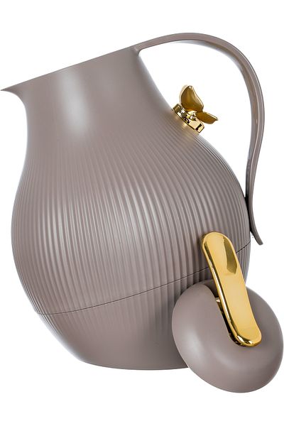 Alsaif Gallery Dora Cappuccino Butterfly Gold Thermos 1.5 Liters