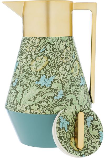 Alsaif Gallery Lydia Pro Dark Green Thermos With Golden Hand, 1 Liter