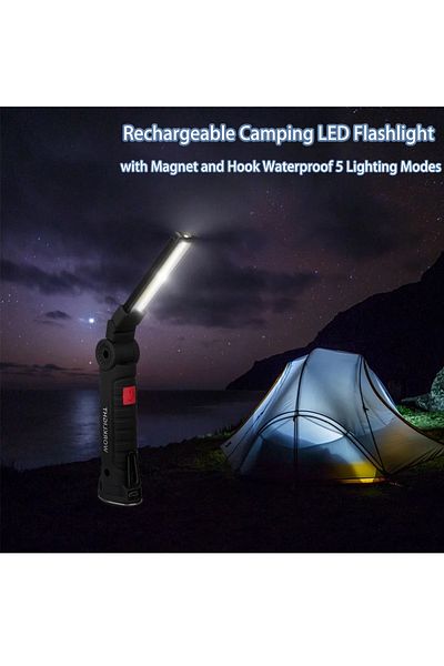 Choice Package List Rechargeable Camping Led Flashlight Work Light With Magnet And Hook Ip64 Waterproof 5 L