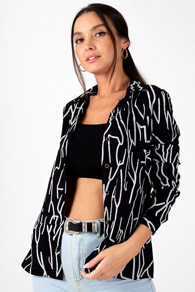 armonika Dámská šedá ŘADOVÁ KOŠILE S DLOUHÝM RUKÁVEM ARM-20Y001002
