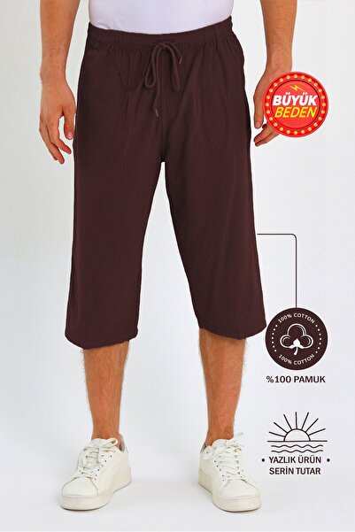 Dechers Men's Large Size 100% Cotton Linen Look Capri E203