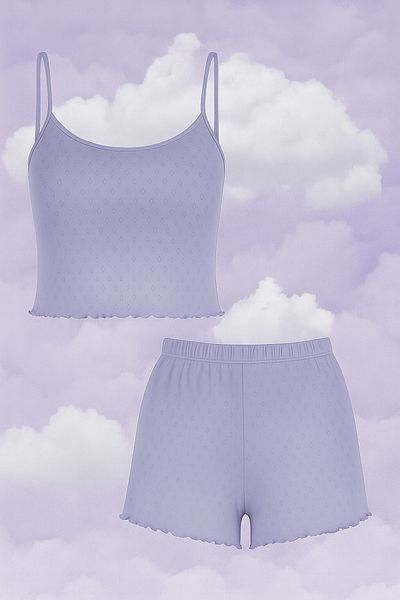 koza iç giyim Women's Cotton Rope Strap Shorts Set