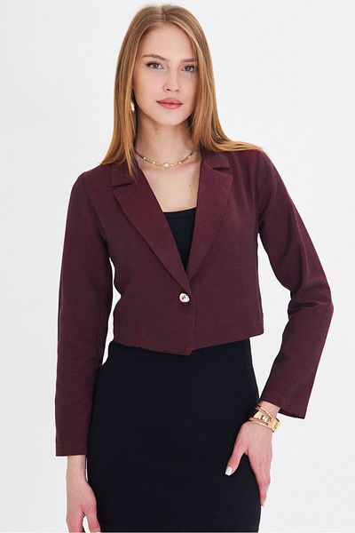 armonika Jachetă de damă Bordeaux cu un singur nasture ARM-23Y 001064