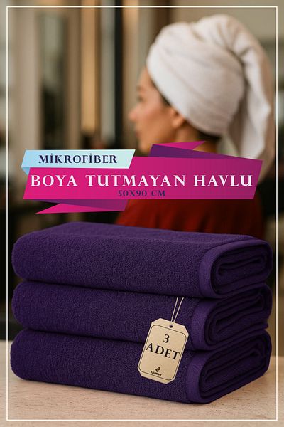 QURRY 3 Pcs 50 X 90 cm Microfiber Towel, Dye-Free Towel, Absorbs High Liquid, Beauty Center Towel