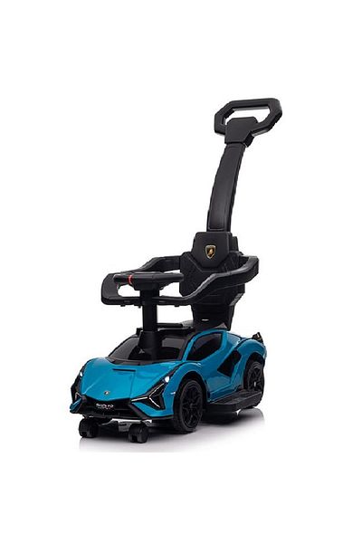 Factual Toys Lamborghini Ride on Push Car Walking Toy Stroller with USB Port-Blue