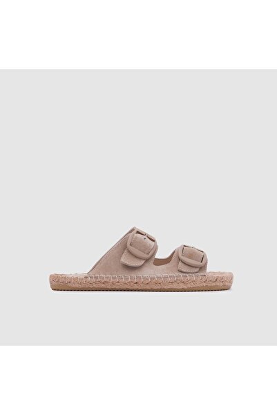 TOGO Bej Süet Kadın Espadril Terlik [060039]