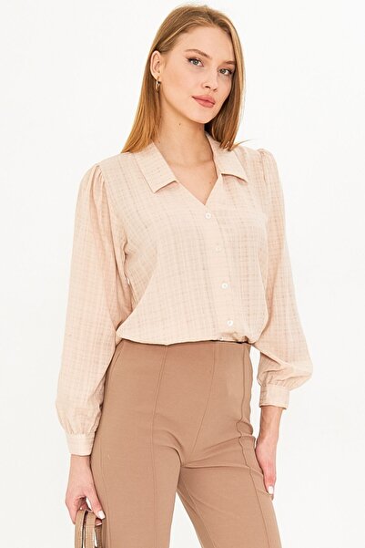 armonika Γυναικείο πουκάμισο με μπαλόνι με λαιμόκοψη σε σχήμα V ARM-25K 001088