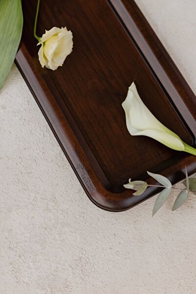 Helixomme Concept Banyo Dekoratif Tepsi Seti Ahşap Tepsi, Sunum Tabağı, Çok A...