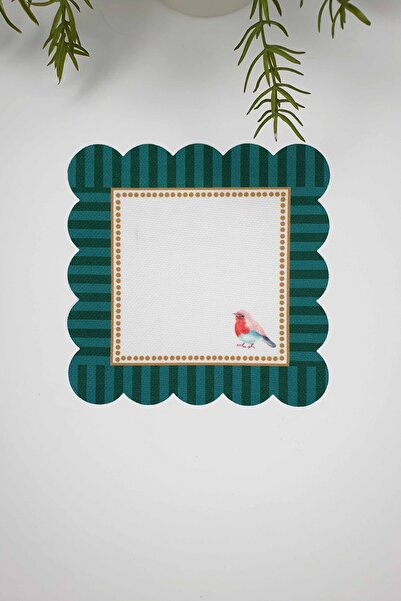 DECO Șervețel decorativ pentru cocktail cu imprimare digitală și tăiat cu laser - model de pasăre