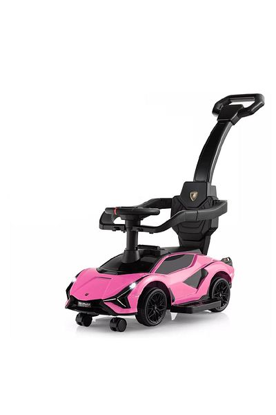 Factual Toys Lamborghini Ride on Push Car Walking Toy Stroller with USB Port - Pink