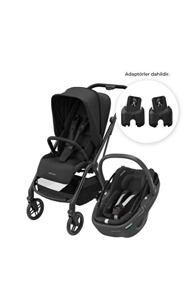 MAXİ-COSİ Leona2-coral 360 Modüler Ana Kucaklı Ultra Kompakt Seyahat Sistem Bebek Arabası Black