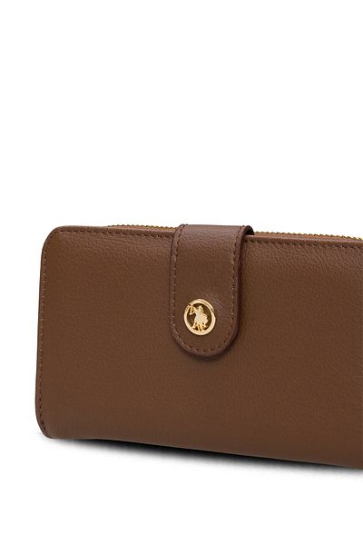 U.S. Polo Assn. Светлокафява дамска чанта-клъч Usc25727