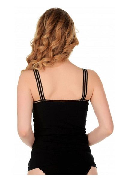 Jiber Women's Black Strap Undershirt 553 3-Piece
