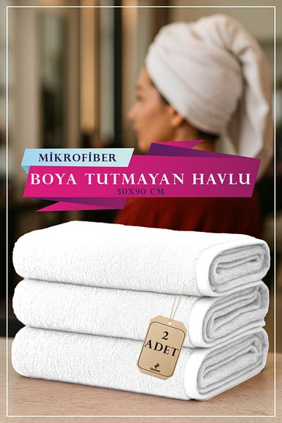QURRY 2 Pcs 50 X 90 cm Microfiber Towel, Dye Resistant Towel, Absorbs High Liquid, Beauty Center Towel