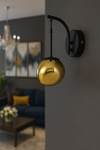 Avizemoda مصباح معلق حديث من Rainbow Sconce غير متماثل من الزجاج الذهبي للإضاءة الديكورية - (يعطي ضوء خافت)