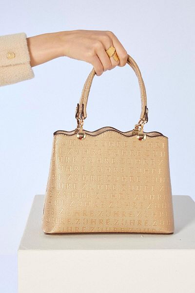 Zühre Geantă de aur cu model monogramă ZH0037