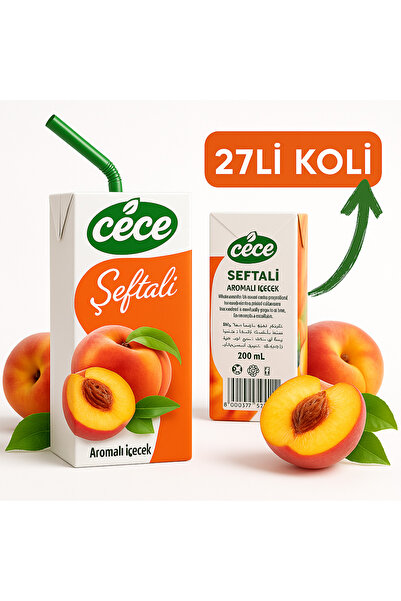 Genel Markalar Meyve Suyu Koli 27 Adet // Cece Meyvesuyu Şeftali