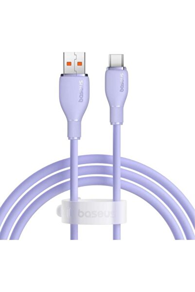 Baseus Pudding Serisi Hızlı Şarj ve Data Kablosu USB'den Type-c USB-C'ye 6 Amper 100W, 1,2m