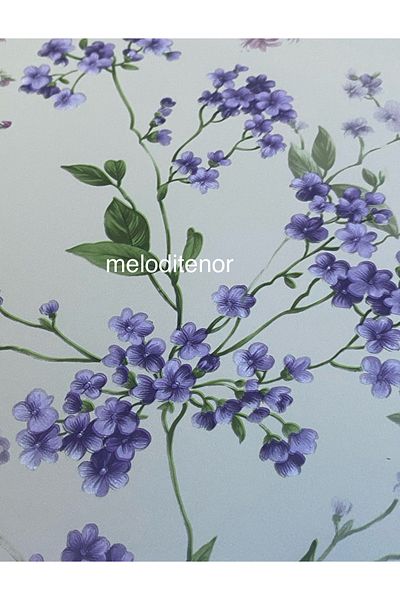 MİRELLA Dekorama Thick Fiber Lining Non-Slip Pink Lilac Redbud Flower Pvc Oilcloth Tablecloth