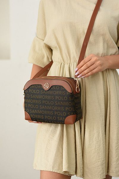Sanmorris Polo Femei - Crossbody reglabil, geantă de umăr cu 4 compartimente și crossbody
