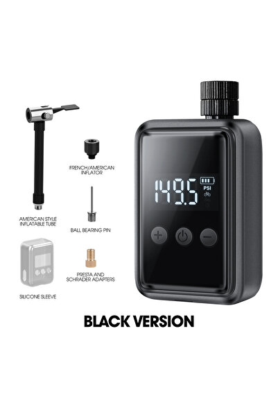 Choice1 مضخة هواء سوداء 150 رطل لكل بوصة مربعة محمولة للدراجة الجيبية مضخة هو...