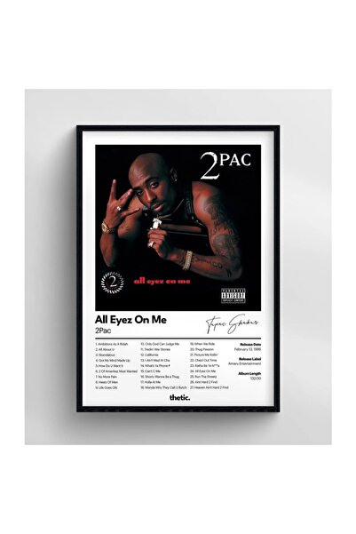 Thetic 2pac All Eyez On Me Albüm Koleksiyonu PREMIUM Spotify Çerçeveli Tablo