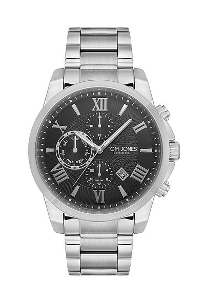 Tom Jones Men's Wristwatch with Steel Calendar 3 Atm Waterproof 2 Years Warranty Tjsj9It