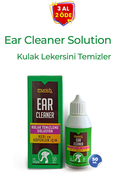 Munich Vet Ear Care Kediler Için Kulak Temizleme Solüsyonu 50 ml