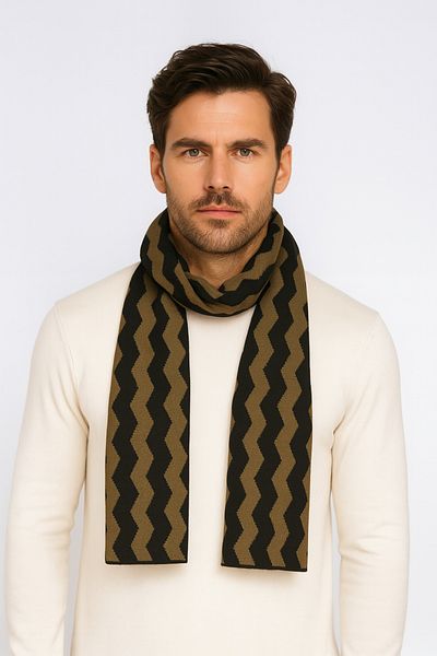 Sebir Moda Zigzag Patterned Knitwear Scarf