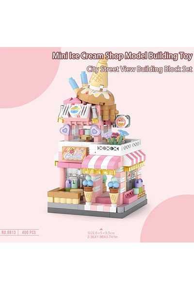 Choice No Box City Street View Building Block Set Diy Ice Cream Coffee Flower Shop Model Building Toy Ideal