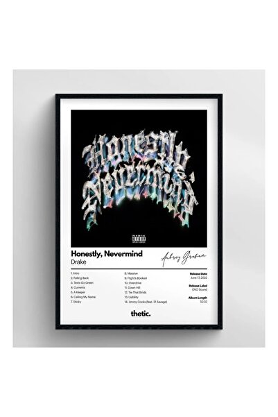 Thetic Drake Honestly, Nevermınd Albüm Koleksiyonu PREMIUM Spotify Poster