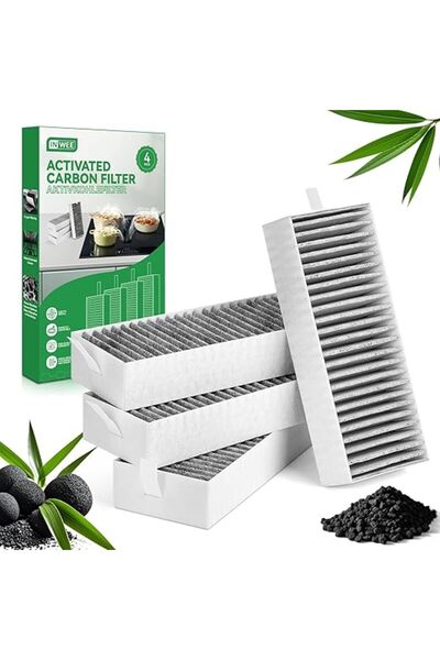 Inwee Set 4 Filtre Pentru Hota, Carbon Activ, Cu 5 Straturi, 193 X 75 X 35 Mm
