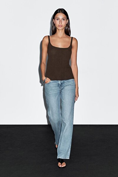 Massimo Dutti Askılı dökümlü triko top