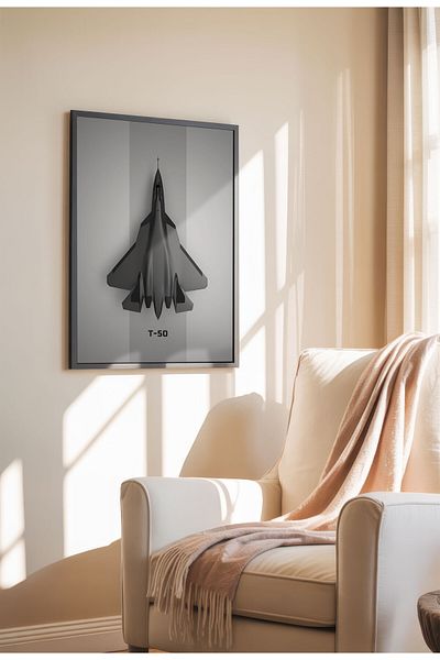 21mxm Frameless Wall Poster, Fighter Jet Top View, Aviation Art, Canvas, 2025 Aviation Collection
