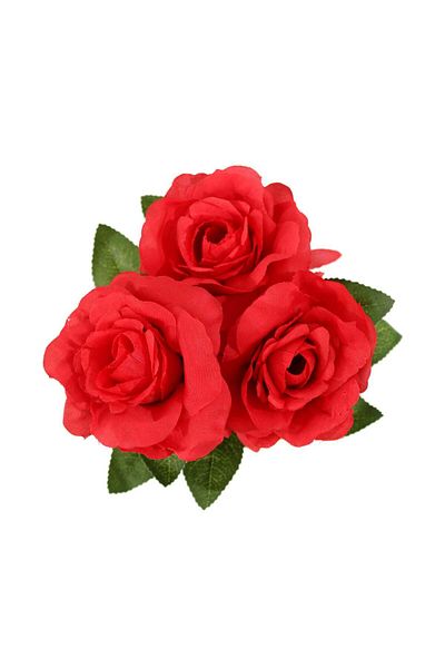 Ella Home Italia Artificial Flower Arrangement, Mini Roses, Red, 24cm - Red, Plastic, 24cm