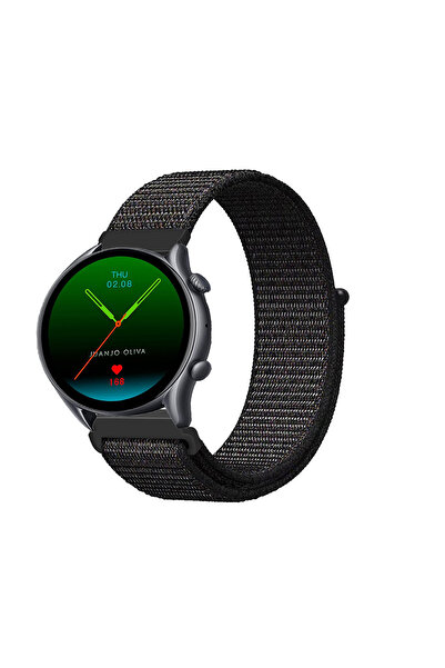 KRETON Amazfit GTR3-GTR3 PRO Uyumlu Spor Kumaş Desenli Cırt Cırtlı Kordon Kayış