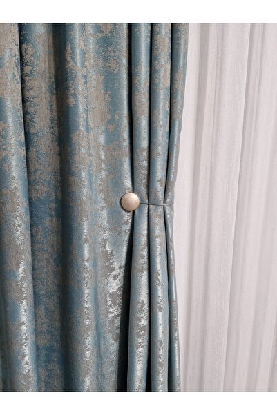 Perdelenoi by Igni Comex Draperie Nisip Turcoaz Set 2 Bucati