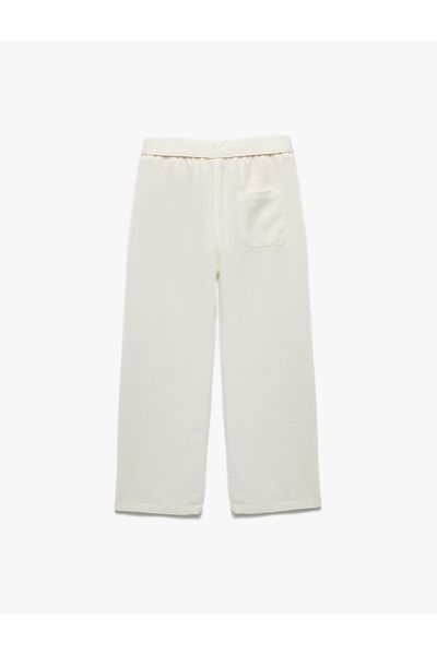 Koton Button Detailed Pocket Viscose Blended Wide Leg Trousers