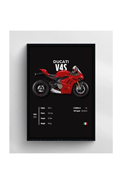 Thetic Ducati V4S 2023 Motosiklet Poster – İtalyan Performansı ve Şıklığı - P...