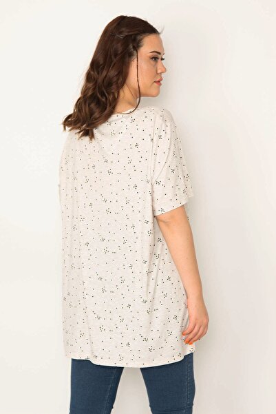 Şans Γυναικείο ύφασμα βαμβακερό βαμβακερό ύφασμα βιζόν με σχέδιο V-λαιμόκοψη 65n32657