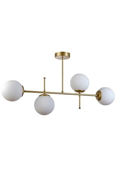 Modavize Feris Modern Design - Living Room, Kitchen, Bedroom 4-Piece Chandelier White Glass Antique