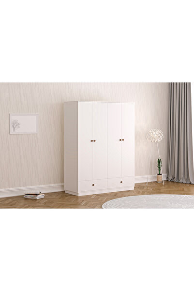 Rabi Elif Modern 4 Kapak 2 Çekmeceli Gardırop