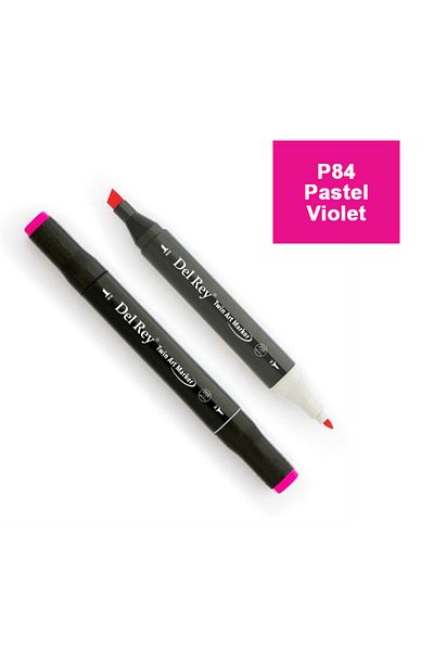 Pebeo Del Rey P84 Pastel Violet Twin Marker - Double Tip Graphic Pen Mn-Dr084