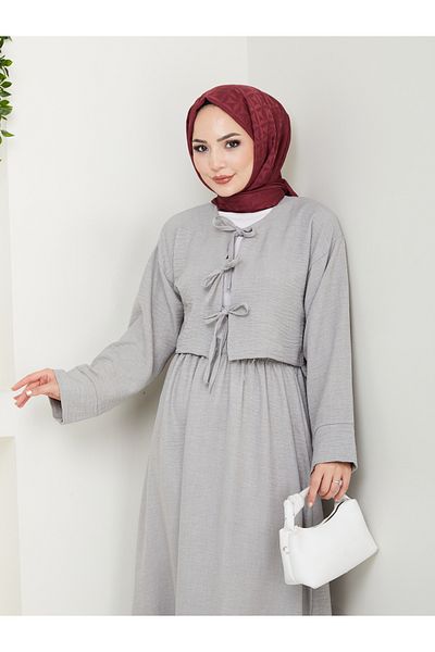 exxitcollection Women's Sofia Linen Three-Tie Skirt Kimono Set