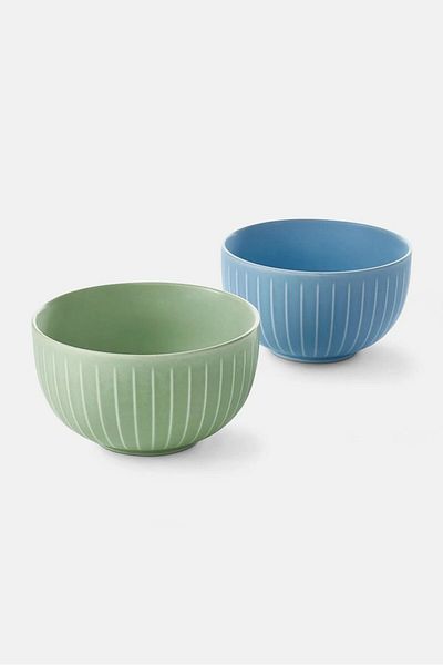 Tchibo Serving Bowl Set Of 2 600 ml, Green and Blue