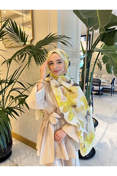 Mira İpek Retro Desenli Pamuk Şal Romantik Seri ps55