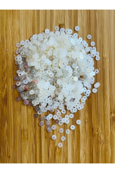 pulsan Pailletă de broderie fantomă. 5 mm. 15 g. Cremă transparentă